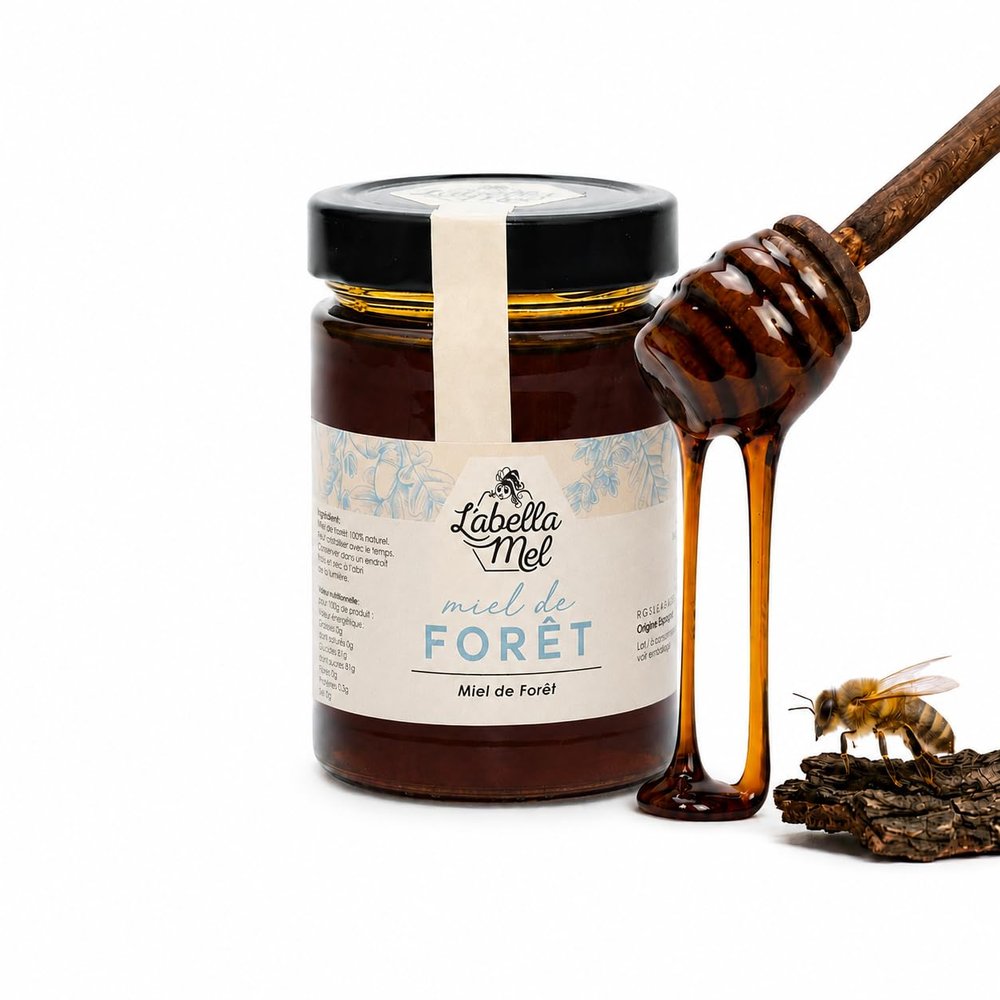 Spanish Forest Honey – Premium Quality, Cold-Extracted, Unfiltered – 500 ml Glass Jar