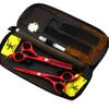 FOMALHAUT 5.5-Inch Red Barber Cutting Scissors Set for Hairdressers, Razor Cutting Scissors & Thinning Scissors view 1