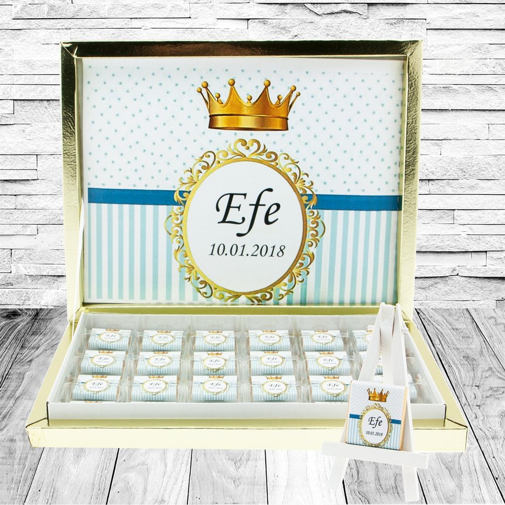 Personalized Chocolate Praline Box for Söz, Nişan, Damat, Baby, Mevlüt, and Kız İsteme