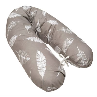 EMI&SAM Nursing Pillow Cover, 190 cm, Replacement Cover (Gray Feather)