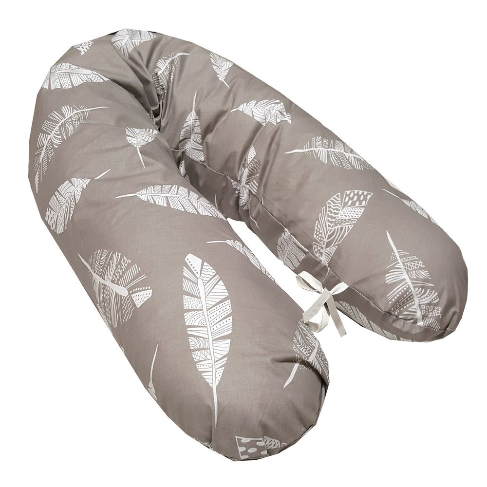 EMI&SAM Nursing Pillow Cover, 190 cm, Replacement Cover (Gray Feather)