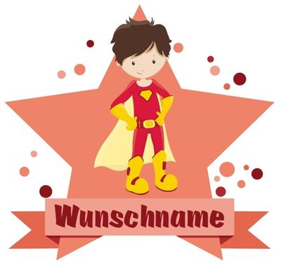 Superhero Jay Personalized Wall Sticker Door Sign, 25 x 22 cm