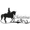 GRAZDesign Personalized Horse Rider Wall Decal with Name, Girls' Room Décor – 86 x 50 cm / 090 Silver Gray view 2
