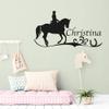 GRAZDesign Personalized Horse Rider Wall Decal with Name, Girls' Room Décor – 86 x 50 cm / 090 Silver Gray view 3