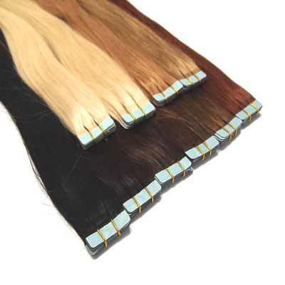 Tape-In Hair Extensions #9, 40 cm, 30 Wefts, 4 cm Wide, 2.5 g Each, 100% Remy Human Hair