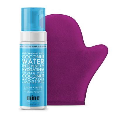 MINETAN BODY.SKIN Coconut Water Self-Tan Foam and Bronze On Tanning Mitt Bundle