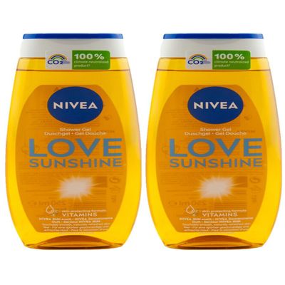 NIVEA Care Shower Original Scent SUN Welcome Sunshine, 2-Pack (2 x 250 ml)