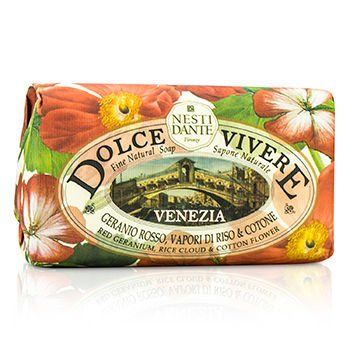 Nesti Dante Dolce Vivere Fine Natural Soap – Venezia – Red Geranium, Rice Cloud & Cotton Flower, 250 g/8.8 oz