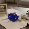 Esplanade Mini Brass Heart-Shaped Keepsake Memorial Urn Jar with Paw Engraving, Red - 2.75 Inches (Blue) view 2