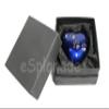 Esplanade Mini Brass Heart-Shaped Keepsake Memorial Urn Jar with Paw Engraving, Red - 2.75 Inches (Blue) view 3