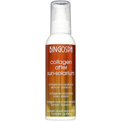 BINGOSPA After-Sun Collagen Serum for Sunbathing or Tanning Beds with Vitamin E, Silk Proteins and Aloe Vera, 135 g