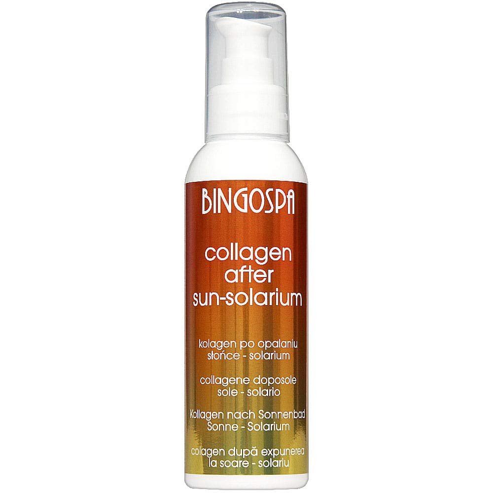BINGOSPA After-Sun Collagen Serum for Sunbathing or Tanning Beds with Vitamin E, Silk Proteins and Aloe Vera, 135 g