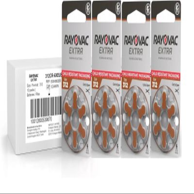 Rayovac Extra Advanced Mercury-Free Hearing Aid Batteries, Size 312 (80 Count)