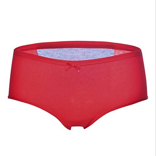 Alamor 3-Pack Women's Period Underwear, Soft Breathable Cotton, Leak Protection, Solid Red, XL
