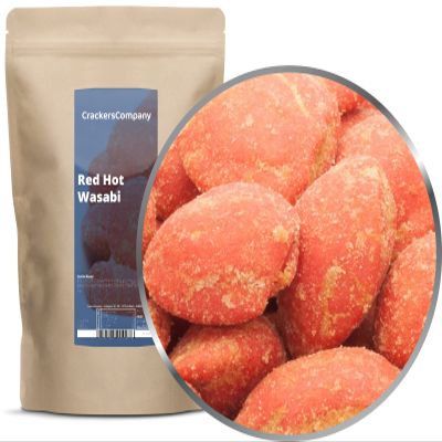 1 x 400 g Red Hot Wasabi Peanuts, Spicy and Crunchy, Japan-Style, Vegetarian