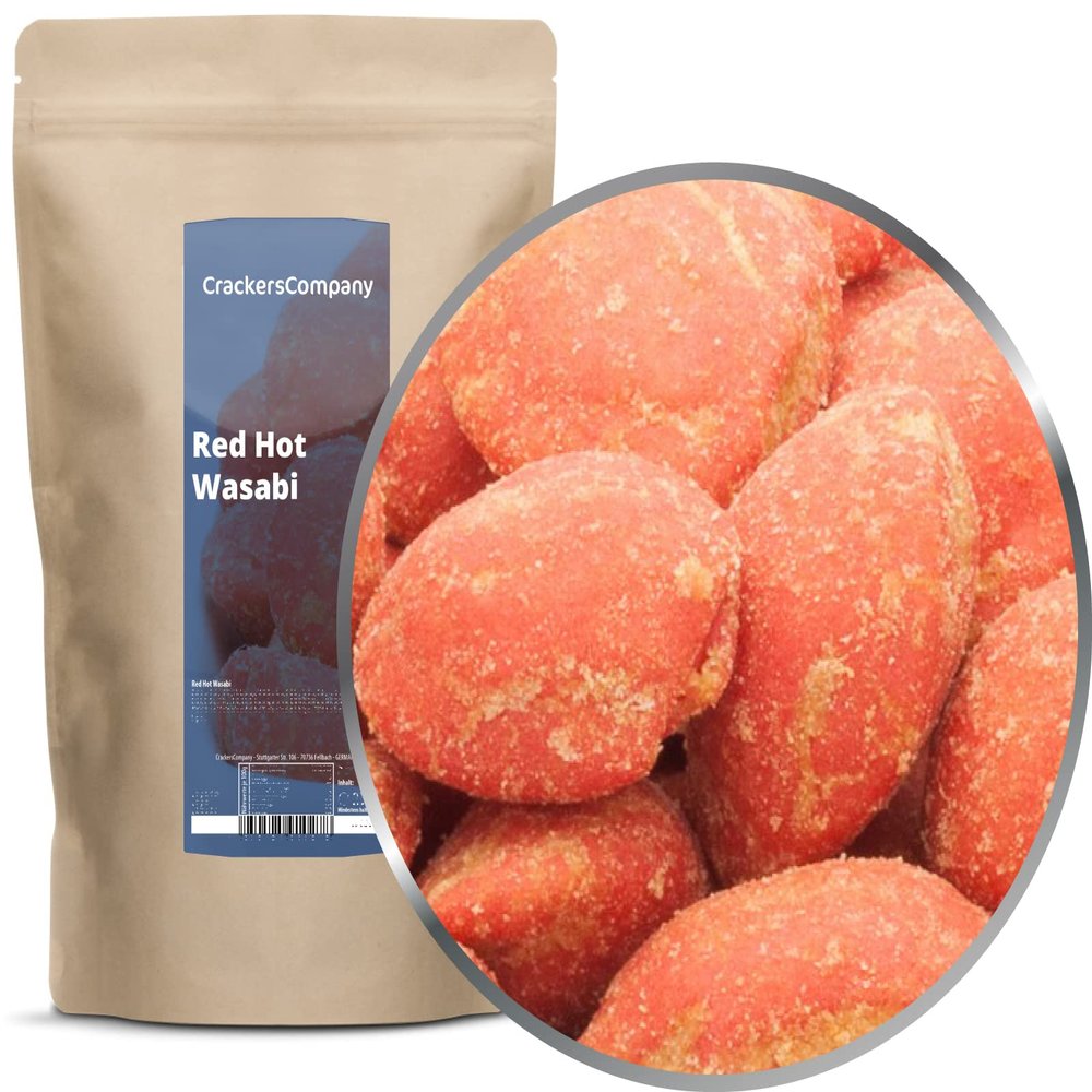 1 x 400 g Red Hot Wasabi Peanuts, Spicy and Crunchy, Japan-Style, Vegetarian