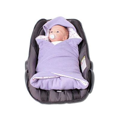 HOBEA-Germany Summer Footmuff Blanket for Infant Car Seats, Lilac with Leaves