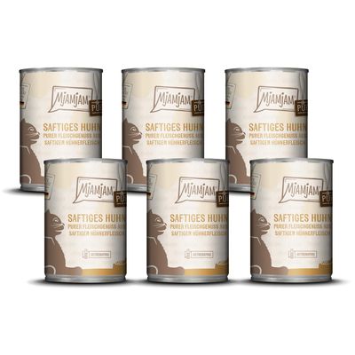 MjAMjAM Premium Wet Cat Food, Pure Chicken, Grain-Free, 6-Pack (6 x 400 g)