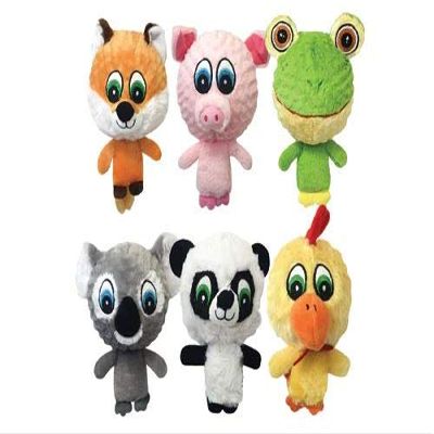 Multipet Knobby Noggins Plush Dog Toys, 4 in, 6-Pack