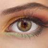 GLAMLENS Highly Opaque, Natural Green Silicone Comfort Contact Lenses Rose Green + Case - 1 Pair (2 Lenses) - DIA 14.00 - Prescription -3.50 Diopters view 1