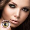 GLAMLENS Highly Opaque, Natural Green Silicone Comfort Contact Lenses Rose Green + Case - 1 Pair (2 Lenses) - DIA 14.00 - Prescription -3.50 Diopters view 3