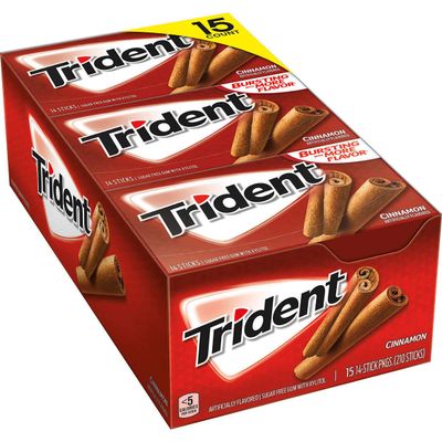 Trident Sugar-Free Gum, Cinnamon, 14 Pieces (15 Pieces)
