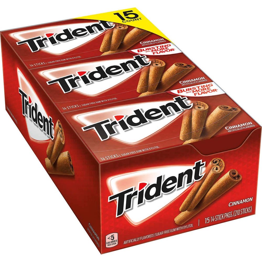 Trident Sugar-Free Gum, Cinnamon, 14 Pieces (15 Pieces)