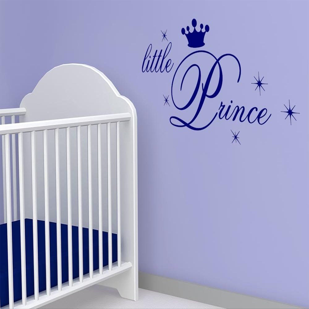 GRAZDesign Wall Decal Little Prince with Crown for Boys, Nursery Sticker, 62 x 30 cm / 082 Beige