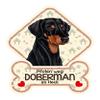 SAB Dog Sign with Suction Cups for Car Window DOBERMANN 20 view 1