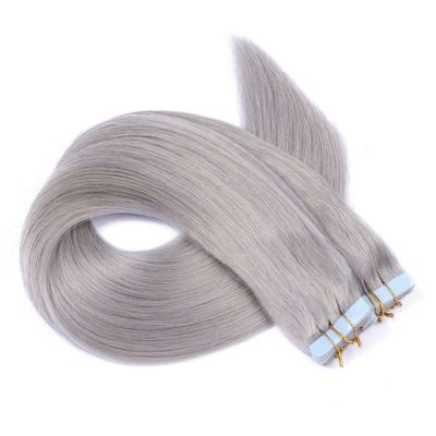 Tape-In Hair Extensions #SILVER, 70 cm, 40 Wefts, 100% Remy Human Hair