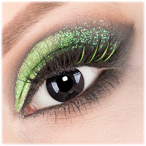 White “BlackOut” Colored Contact Lenses, 1 Pair, -5.00 Diopters, with Case