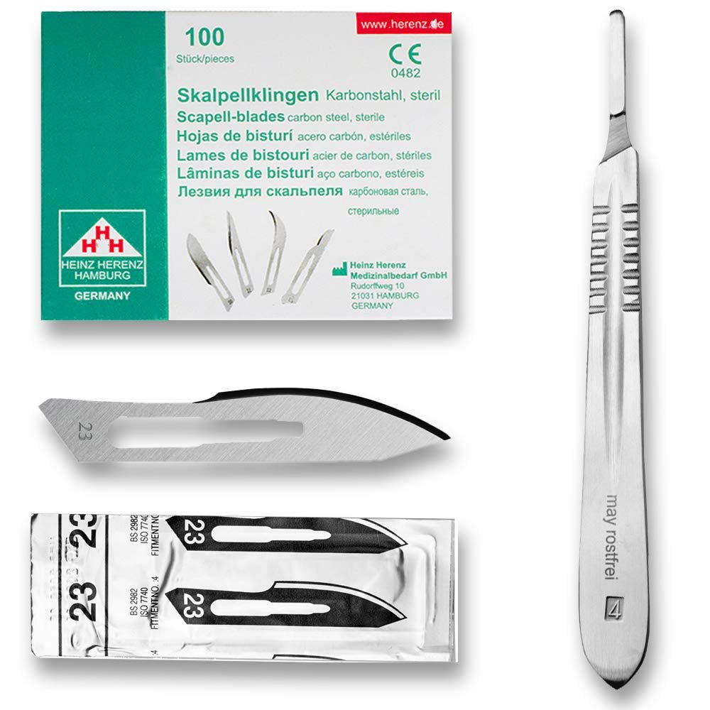 May Scalpel Set - 100 Sterile Carbon Steel Blades