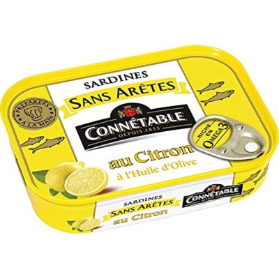 Conntable Extra Virgin Olive Oil Lemon Sardines, 98 g Box, Drained Net Weight