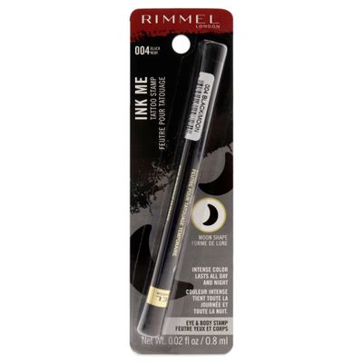 Rimmel London Ink Me Tattoo Stamp Eyes and Body - 004 Black Moon Shape Eyeliner for Women, 0.02 oz