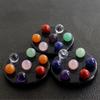 7 Chakra Star Group Natural Rose Quartz Crystal Ball Statue view 2