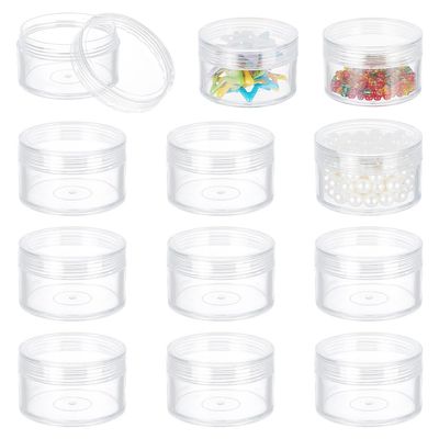 BENECREAT 12-Pack Transparent Bead Storage Containers, 5.6 x 3.4 cm