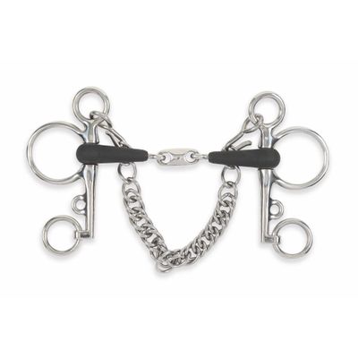 Shires Equikind Plus Pelham Peanut Link Bit, 5 1/2-Inch, Silver/Black