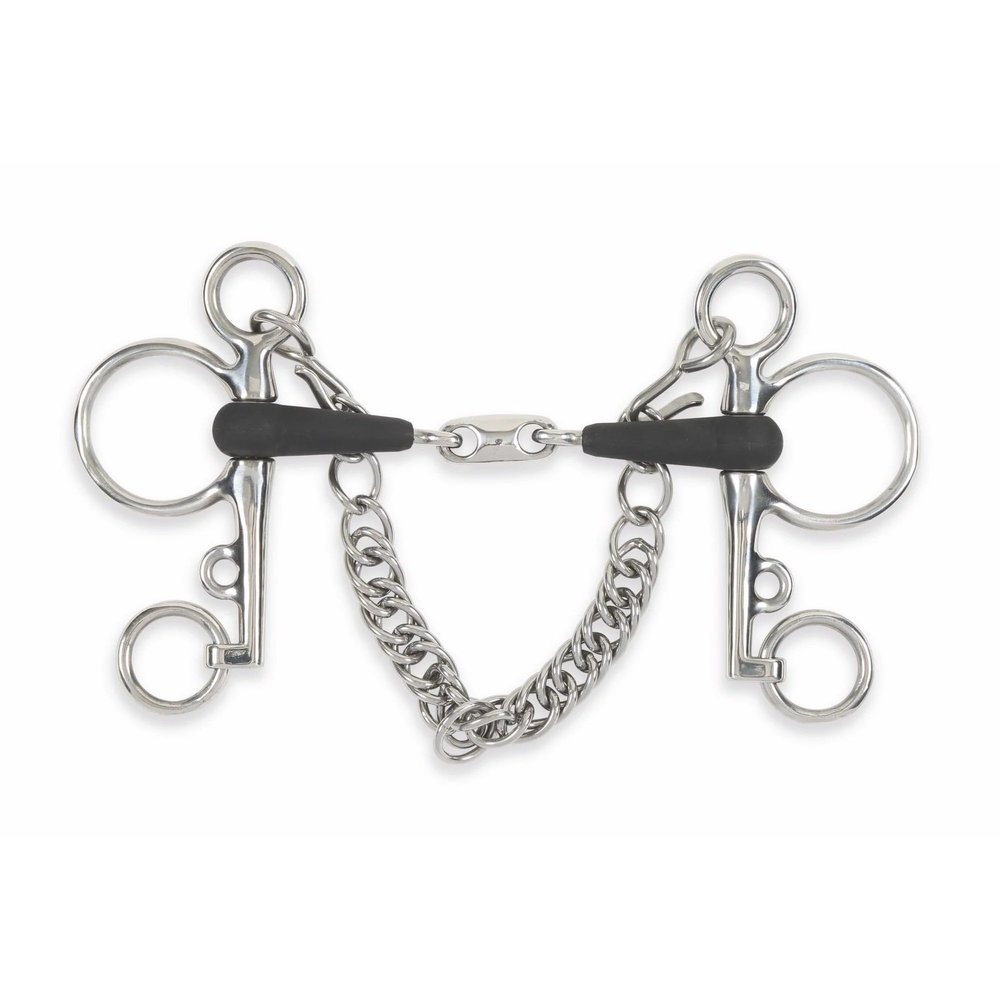 Shires Equikind Plus Pelham Peanut Link Bit, 5 1/2-Inch, Silver/Black