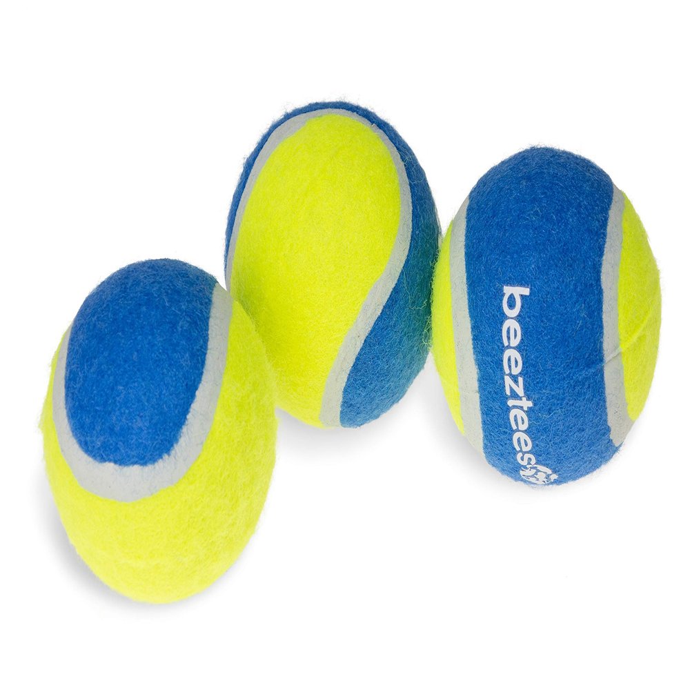 Beeztees Fetch Tennis Ball, Dog Toy, Blue/Yellow, 6.3 cm, 3 Pack
