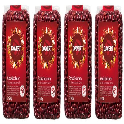 Davert Organic Adzuki Beans for Asian Cuisine, 4 x 500 g