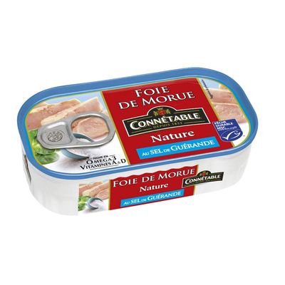 Connétable Natural Cod Liver Oil with Guérande Salt, 121 g Box