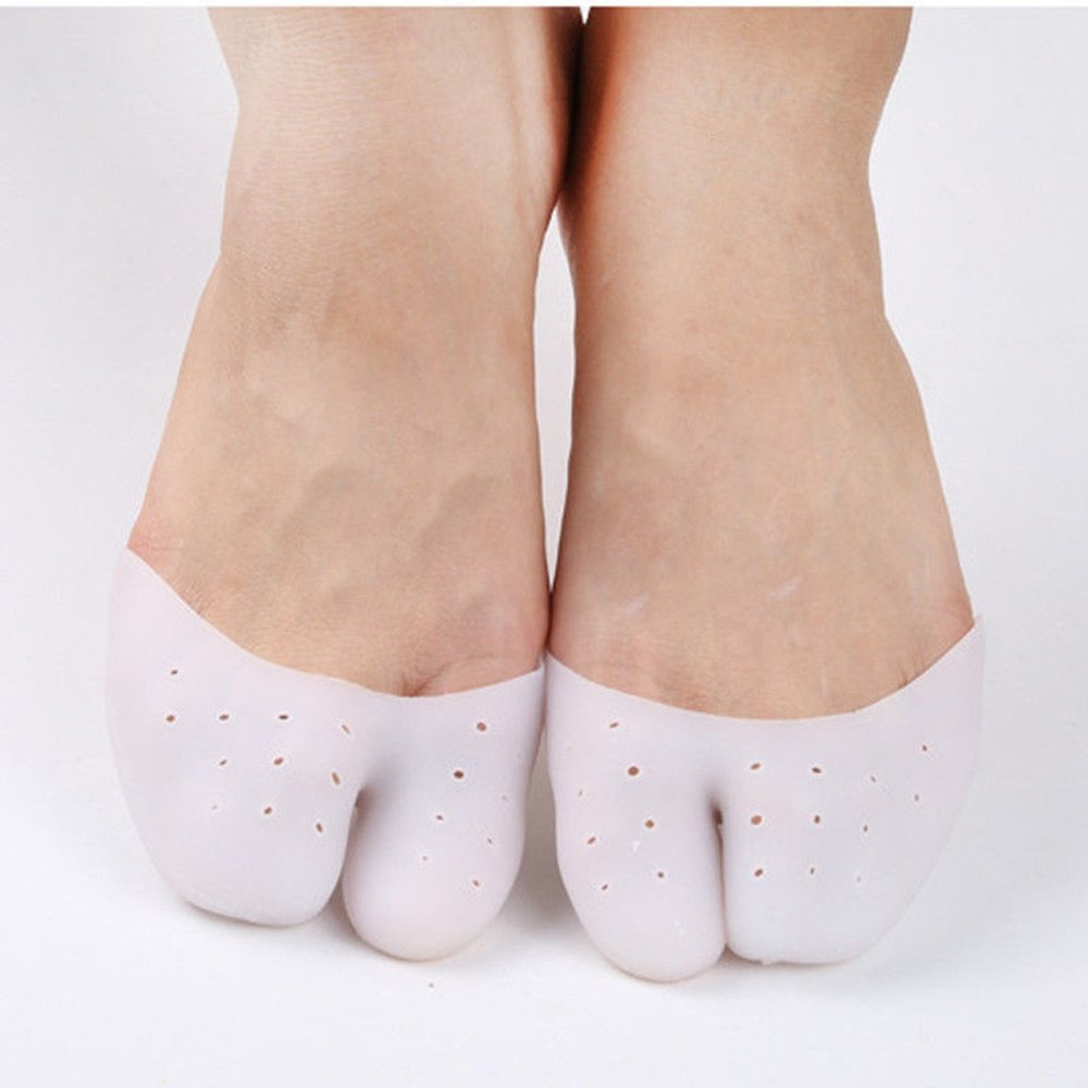 jiahao 2 Pairs Soft Silicone Gel Forefoot Sleeves, Foot Pain Relief Pads for Ballet Shoes