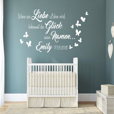 tjapalo w-pkm397 Wall Decal for Nursery with Saying and Name