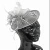 Caprilite Sinamay Fascinator with Disc Base, Silver Gray, One Size view 2