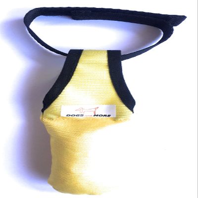 DOGS and MORE Bringsel for Rescue Dogs - Indication Dummy for Alert Training - Handmade in Germany - Hook-and-Loop Collar Attachment - Yellow
