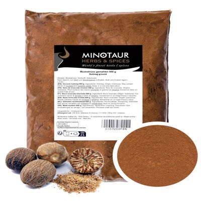 Minotaur Spices Ground Nutmeg, 2 x 500 g (1 kg)