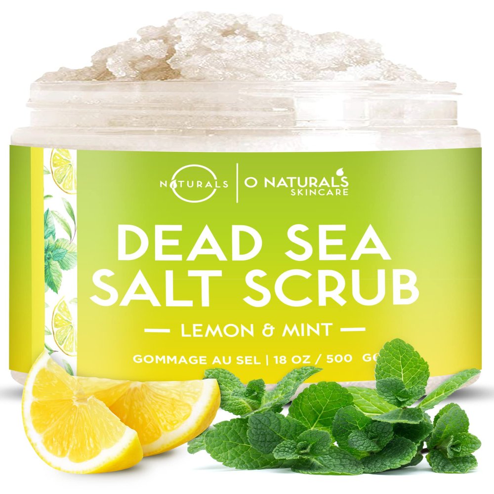 Ultra Body Scrub Lemon Mint 510 g – Natural Dead Sea Salt Scrub for All Skin Types by ONaturals