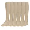TippTexx 24, 3 Pairs of Lightweight Support Compression Travel Knee-High Socks, Sand, Sizes 39–42 view 1