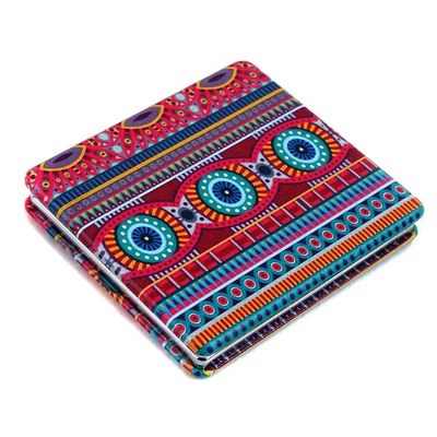 Joe Cool Mexicana Square Pocket Mirror in PU and Glass