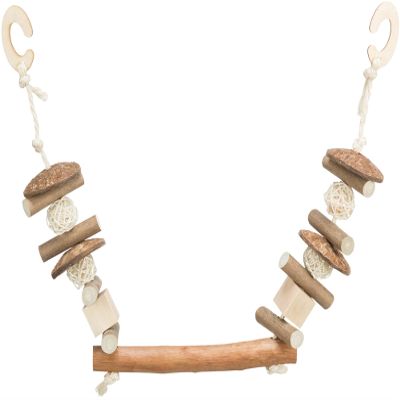 TRIXIE Bird Cage Accessory Chewing Swing, Coconut/Wood/Rattan, 20-30 cm - 58745